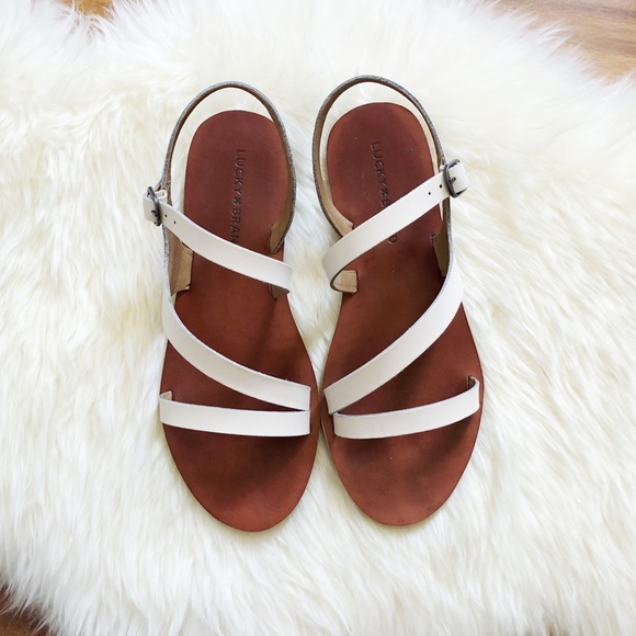 Lucky Brand Shoes - Lucky Brand Alexcia Strappy Sandals in Linen White